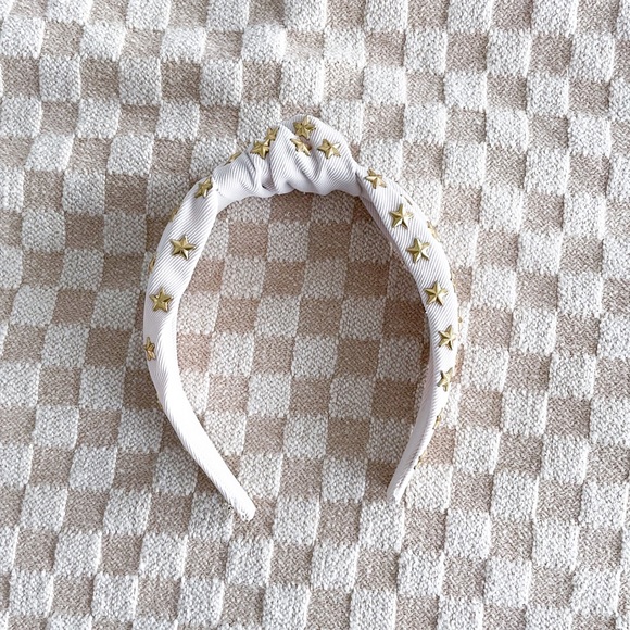 Dew Edit Tan and Gold Star Headband - Picture 2 of 3